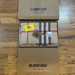 Burberry Nova Check Reversible Scarf With Gift Box, Tags and Bag